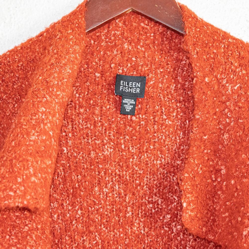 EILEEN FISHER Boucle tweed Coat Alpaca Wool in Burned Orange Medium - Picture 8 of 10
